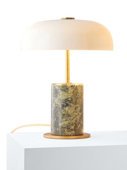 John Lewis Porcini Marble Base Mini Table Lamp, Green, Green