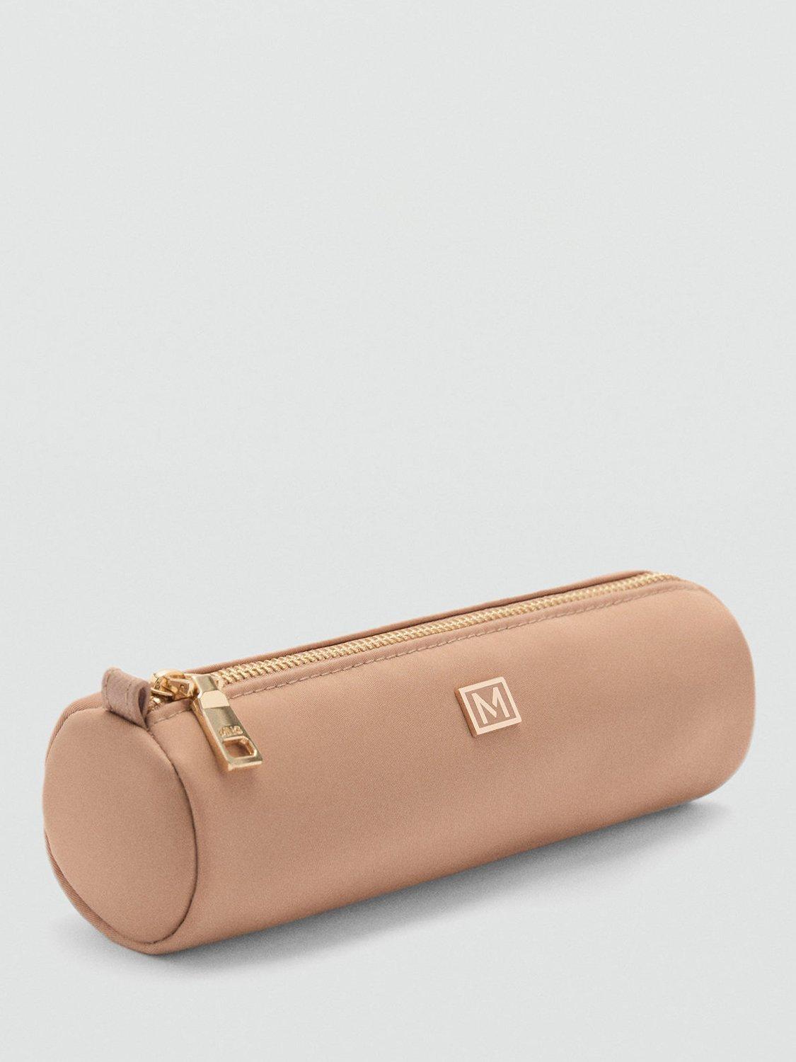 Mango Zipped Pencil Case Bag, Light Beige