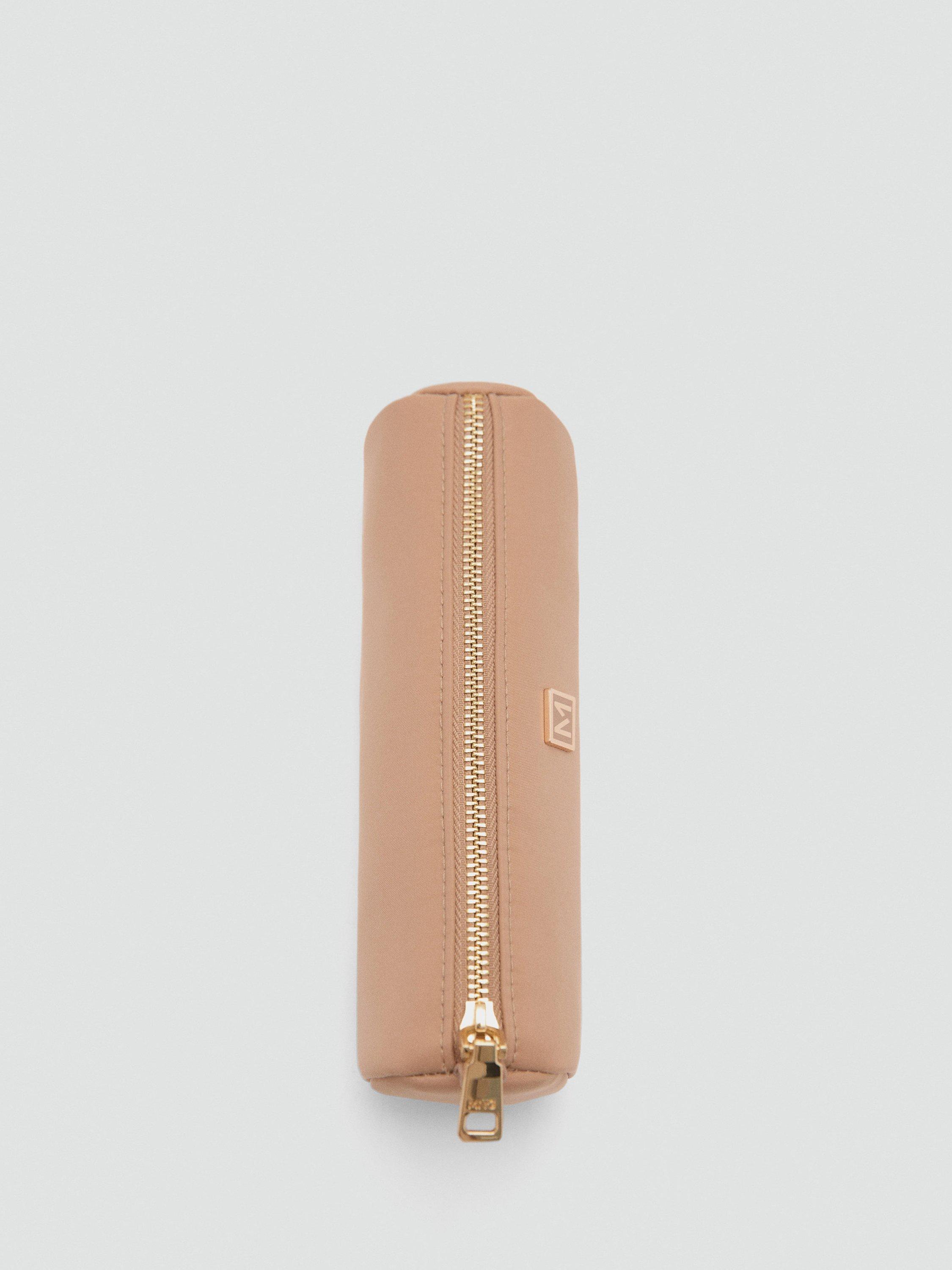 Mango Zipped Pencil Case Bag, Light Beige