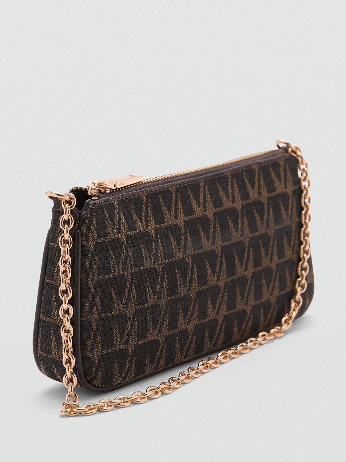 Product image 2 of 3, which shows Mango Galicia Small Jacquard Print Bag, Dark Brown