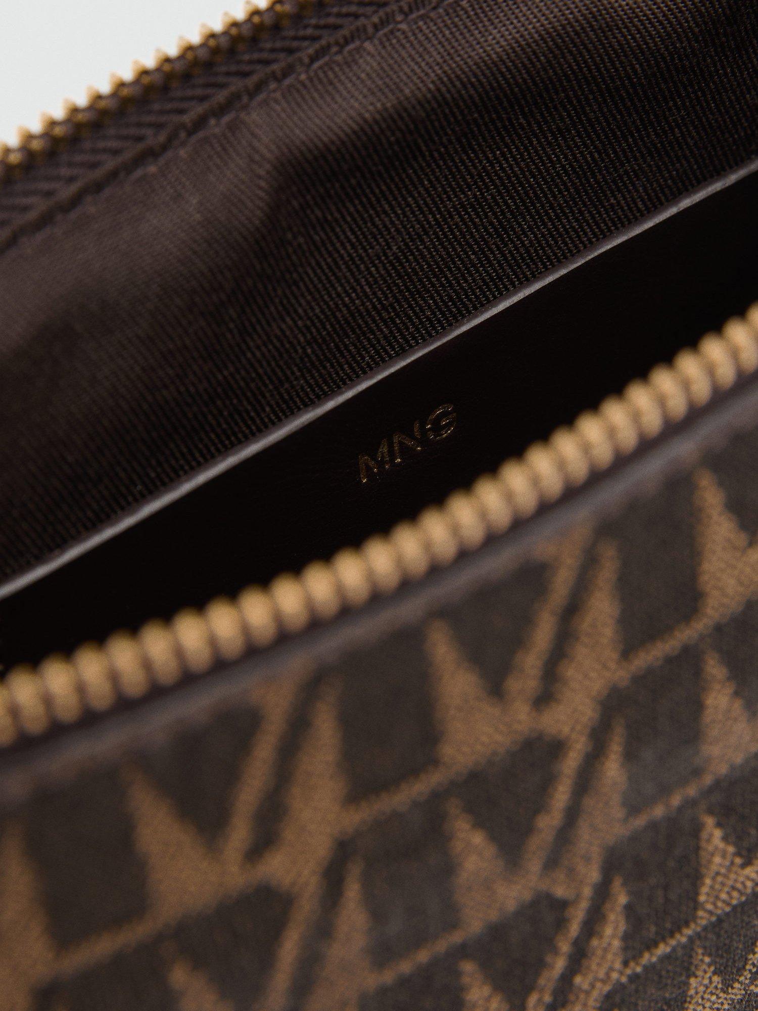 Product image 3 of 3, which shows Mango Galicia Small Jacquard Print Bag, Dark Brown