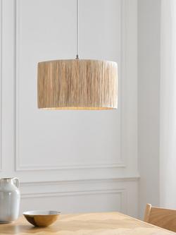 John Lewis Raffia Pendant Ceiling Shade, 30cm, Natural - view 2, Natural