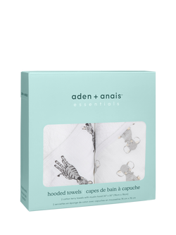 Aden + Anais Baby Classic Muslin Hooded Towel, Pack of 2 - view 2, Safari