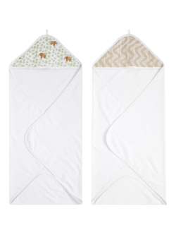 Aden + Anais Baby Classic Muslin Hooded Towel, Pack of 2, Tanzania
