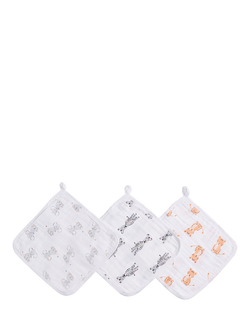 Aden + Anais Safari Washcloths, Pack of 3, Multi