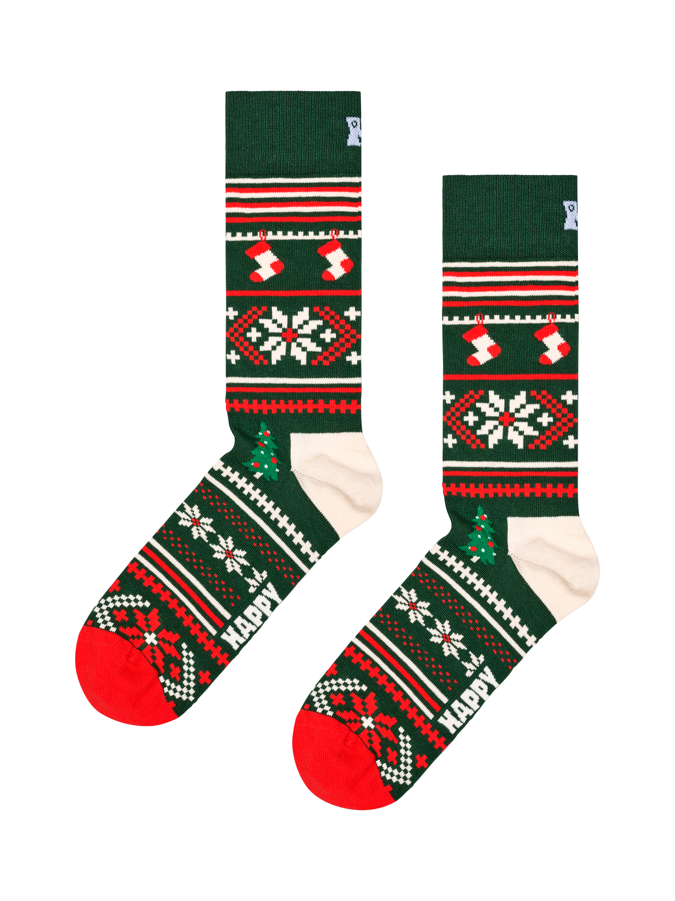 Product image 2 of 3, which shows Happy Socks Snowflake Socks Gift Set, Green Dark