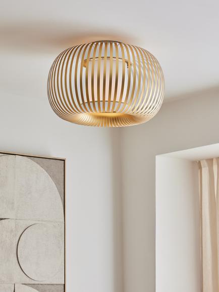 John Lewis Harmony Ribbon Semi Flush Ceiling Light - view 2, Gold