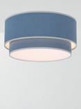 John Lewis Vicente Fabric Semi Flush Ceiling Light, Heritage Blue