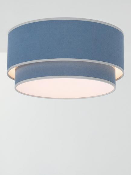 John Lewis Vicente Fabric Semi Flush Ceiling Light, Heritage Blue