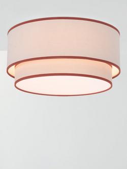 John Lewis Vicente Fabric Semi Flush Ceiling Light, Sunset Orange