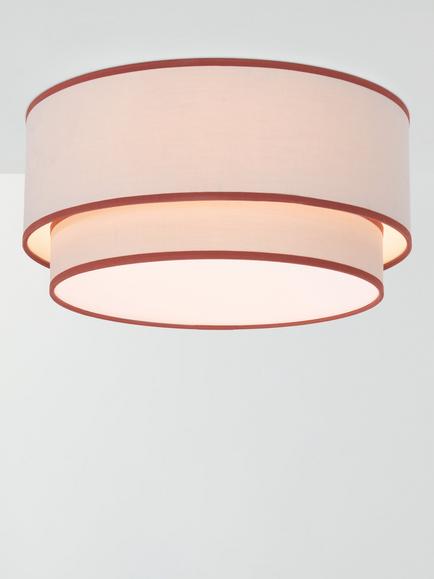 John Lewis Vicente Fabric Semi Flush Ceiling Light, Sunset Orange
