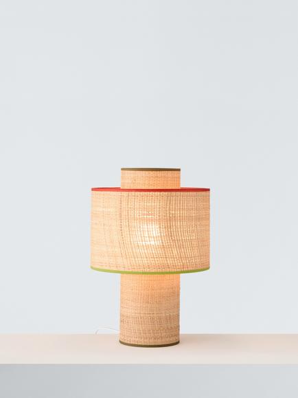 John Lewis Vicente Layered Raffia Table Lamp, Natural, Natural