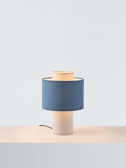 John Lewis Vicente Layered Fabric Mini Table Lamp, Heritage Blue