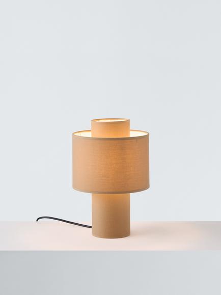 John Lewis Vicente Layered Fabric Table Lamp, Camel