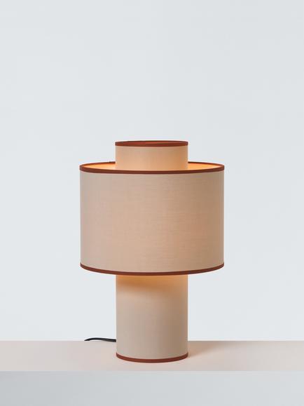John Lewis Vicente Layered Fabric Table Lamp, Sunset Orange