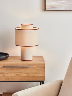 John Lewis Vicente Layered Fabric Table Lamp - view 2, Sunset Orange