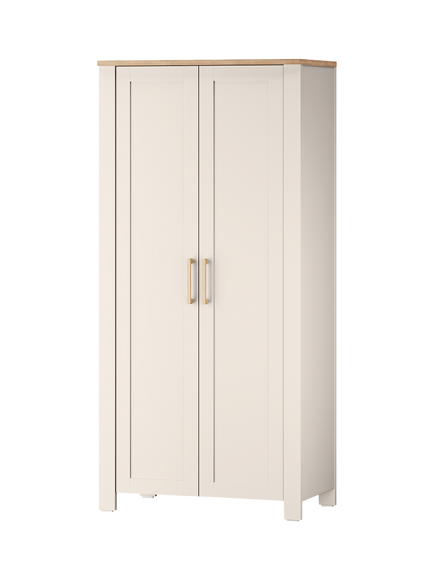 Silver Cross Seville Double Wardrobe, White/Oak, White/Oak