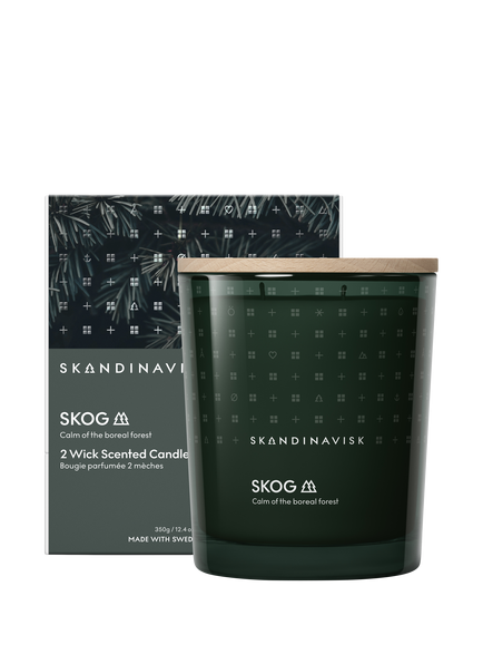 SKANDINAVISK Skog Two Wick Scented Candle, 350g - view 2, Green Multi Green
