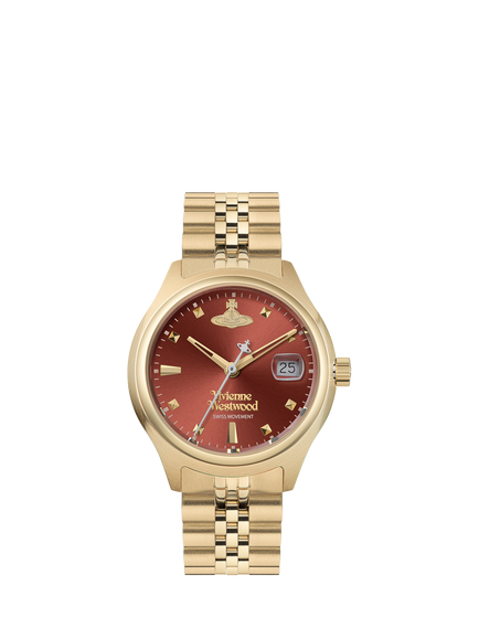 Vivienne Westwood VV311RBGD Women's Little Camberwell Quartz Bracelet Strap Watch, Red/Gold, Red/Gold