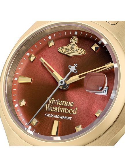 Vivienne Westwood VV311RBGD Women's Little Camberwell Quartz Bracelet Strap Watch, Red/Gold - view 2, Red/Gold