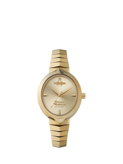 Vivienne Westwood Women's Armour Quartz Stainless Steel Bracelet Strap Watch, Champagne