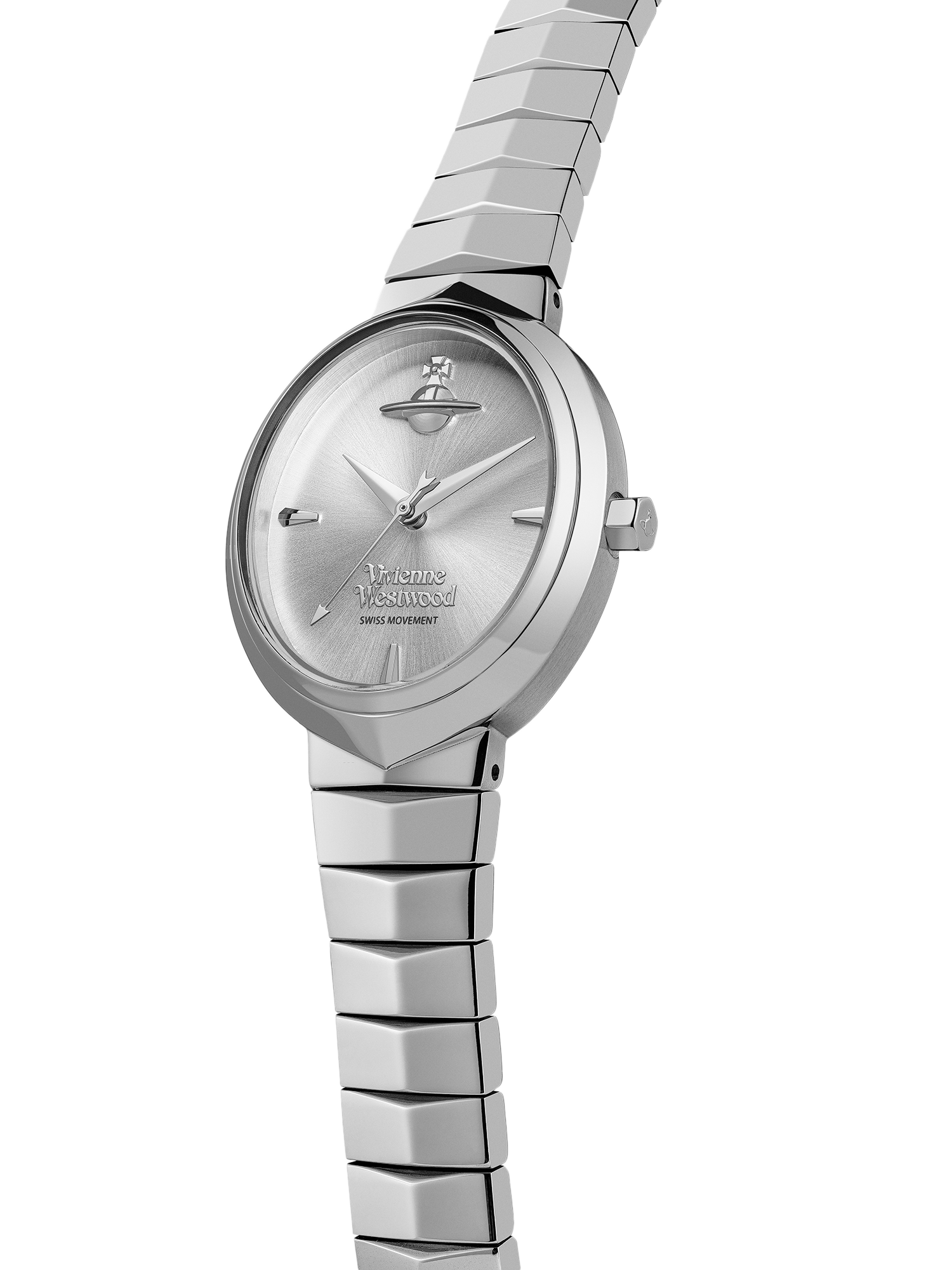 Product image 3 of 6, which shows Vivienne Westwood Women's Armour Quartz Stainless Steel Bracelet Strap Watch, Silver VV314SLSL