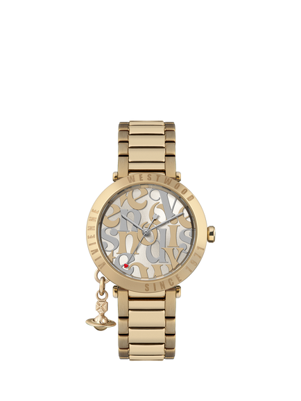 Vivienne Westwood Women's Orb Logomania Quartz Bracelet Strap Watch, Champagne