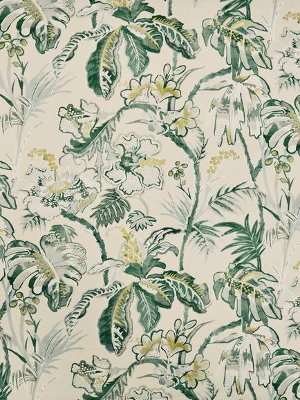 John Lewis Joanna Floral Furnishing Fabric, Woodland Green, Woodland Green