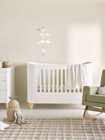 Gaia Baby Serena Complete Sleep Cotbed and Toddler Bed - view 2, White/Natural