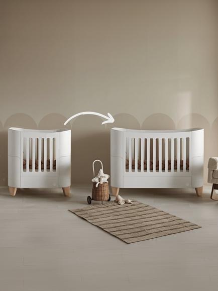 Gaia Baby Serena Mini Cot Extension with Mattress - view 2, White