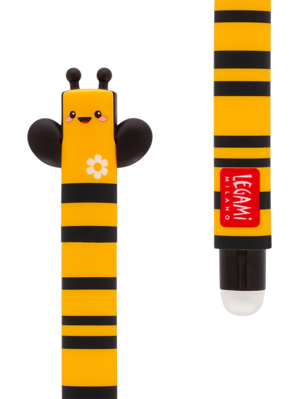 Legami Bee Erasable Gel Pen, Yellow/Multi - view 2, Yellow Multi Yellow