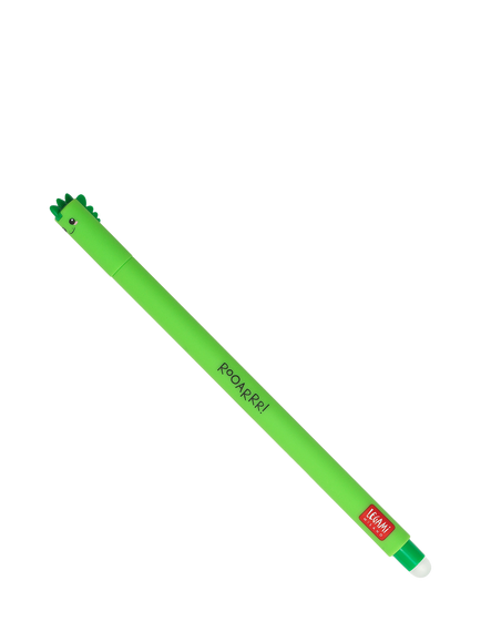 Legami Dinosaur Erasable Gel Pen, Green/Multi, Green Multi Green