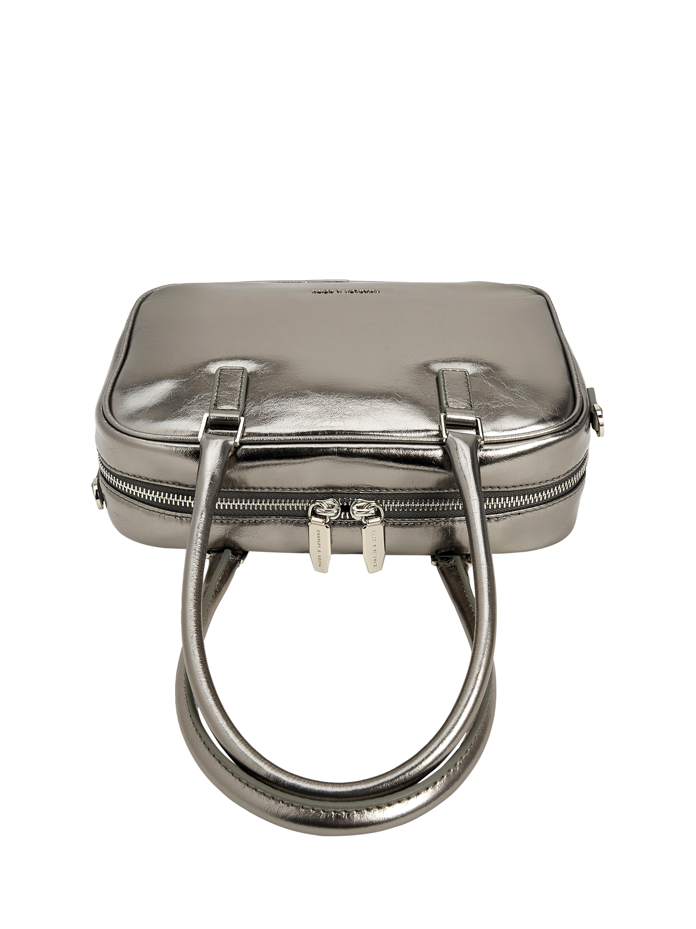 Product image 4 of 5, which shows CHARLES & KEITH Sianna Bowling Bag, Pewter