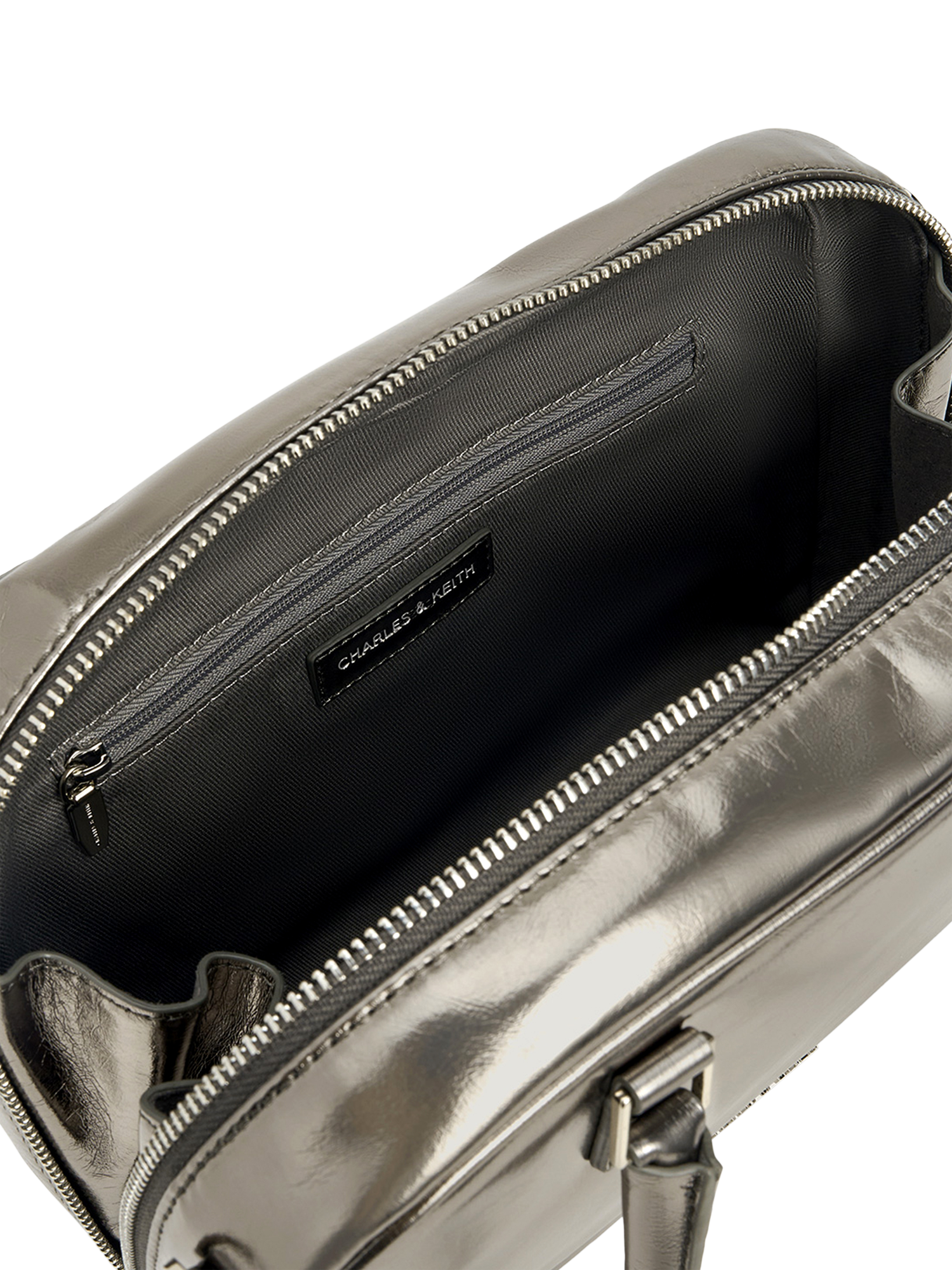 Product image 5 of 5, which shows CHARLES & KEITH Sianna Bowling Bag, Pewter