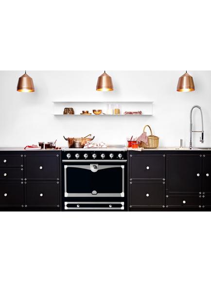 La Cornue CornuFe AlberTine 90cm Electric Range Cooker with Induction Hob - view 2, Brilliant Black