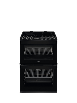 AEG CCB6741ACB Freestanding Ceramic Hob Electric Cooker, Black, Black