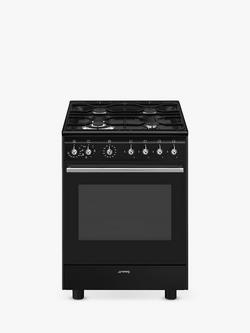 Smeg CX61GMBL Dual Fuel Cooker, Black, Black