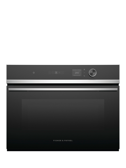 Fisher & Paykel OM60NDLX1 Combi Microwave & Grill, Black, Black