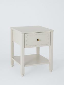 John Lewis Wave 1 Drawer Bedside Table, Greige