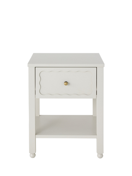 John Lewis Wave 1 Drawer Bedside Table, Greige