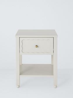 John Lewis Wave 1 Drawer Bedside Table - view 2, Greige