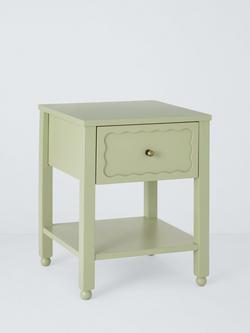 John Lewis Wave 1 Drawer Bedside Table, Light Green