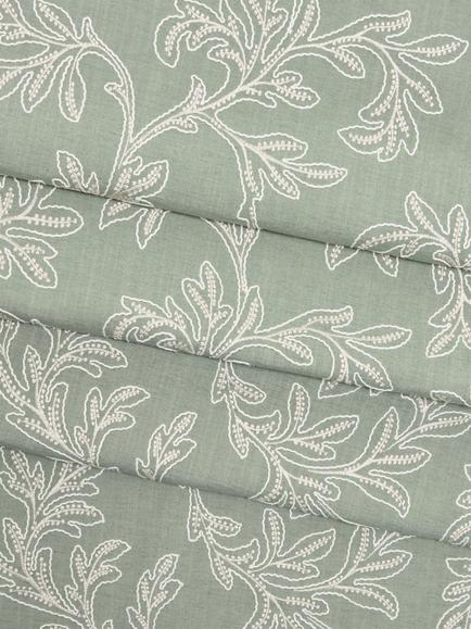 John Lewis Acanthus Embroidered Furnishing Fabric - view 2, Green