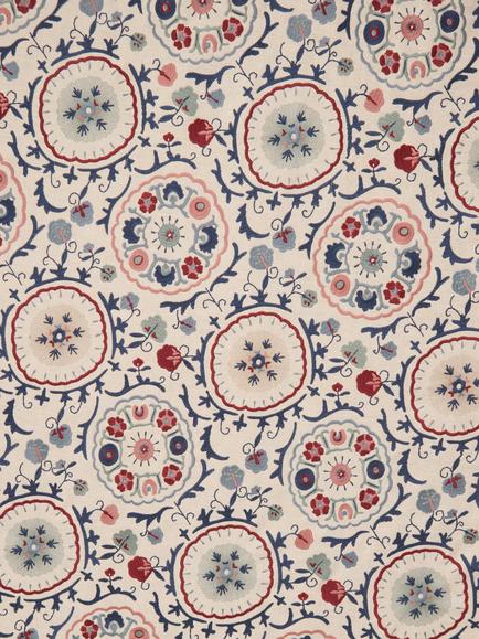 John Lewis Keya Suzani Furnishing Fabric, Red/Blue