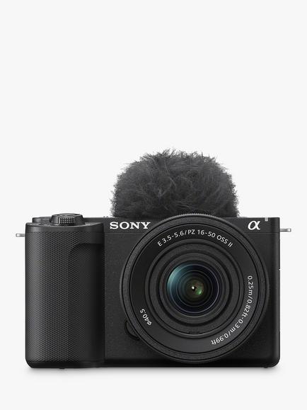 Sony Alpha ZV-E10 II K Compact System Vlogging Camera with 16-50mm Power Zoom Lens, 4K Ultra HD, 26MP, Wi-Fi, Bluetooth, 3” Vari-Angle Touch Screen, Black, Black