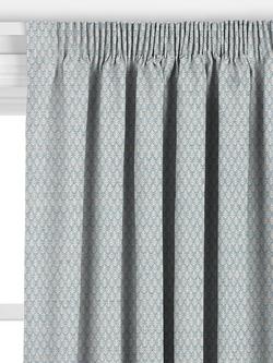 John Lewis Elm Leaf Woven Made to Measure Curtains or Roman Blind, French Blue - view 2, French Blue