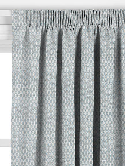John Lewis Elm Leaf Woven Made to Measure Curtains or Roman Blind, French Blue - view 2, French Blue