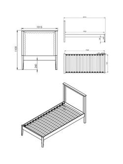 John Lewis Wave Single Bed Frame - view 2, Green