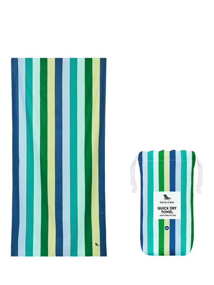 Dock & Bay Quick Dry Beach Towel, Cool Lagoon, Blue