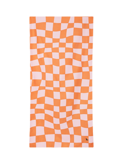 Dock & Bay Quick Dry Beach Towel, Groovy Check - view 2, Orange